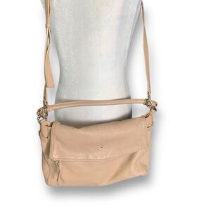 Kate Spade Cobble Hill Minka Blush Pink Leather Crossbody Bag Striped Lining